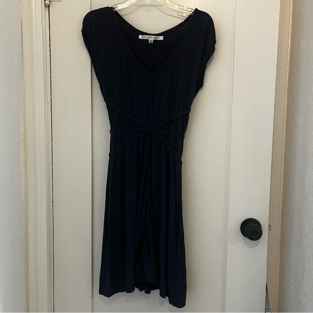 Max Studio Indigo Scoopneck Midi Dress - Size Medium - Picture 2 of 8